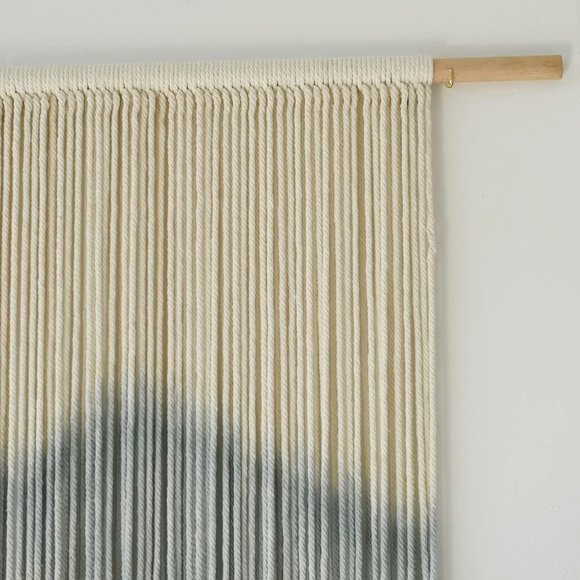 Anthropologie Large Mountain Dip-Dyed Macrame Modern Fiber Art Boho Wall Hanging - Picture 5 of 8
